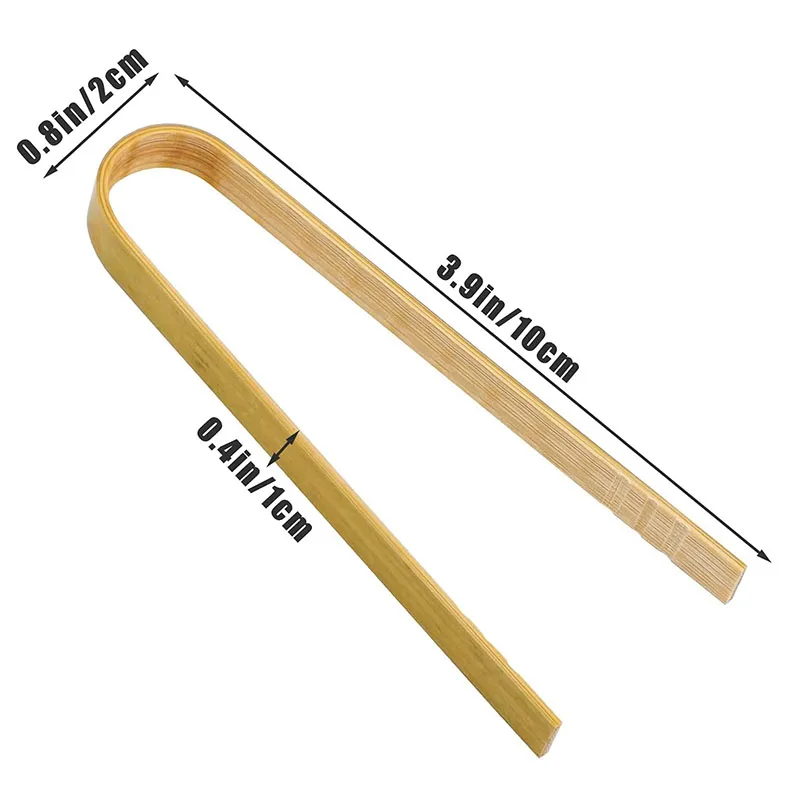 Mini Bamboo Tongs - 4-Inch Disposable Wooden Cooking & Toasting Utensils, Natural Tea Accessories (Pack of 20/50/120)