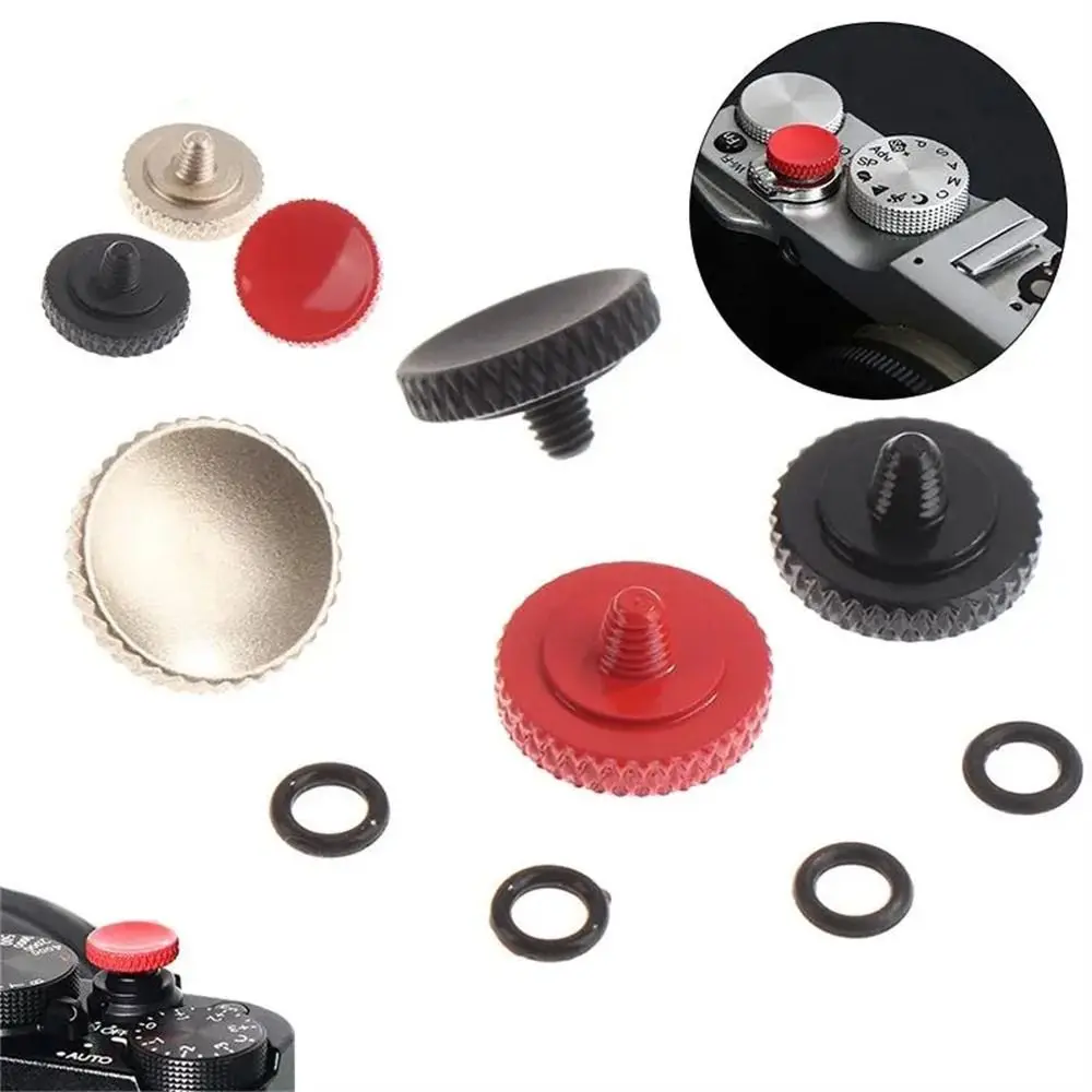 

Concave Shutter Release Button Knurling Design Ergonomic Camera Triggers Metal O-ring Camera Shutter Button
