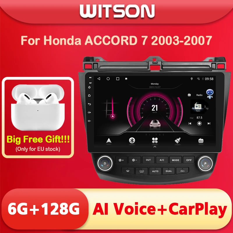 

WITSON 9 inch Android 11 AI VOICE 1 Din in Dash Car radio For HONDA ACCORD 7 2005-2008 Car auto stereo navigation