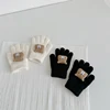 Winter Kids Knitted Gloves Cute 3D Bear Baby Mittens Thick Woolen Children Five Finger Gloves 1-4year Korean Toddler Hand Warmer 3