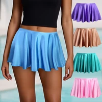Women Sexy Skirts Smooth Tight Miniskirt Shiny Glossy Pleated Skirt Ballet Buttock Mini Skirt Clubwear Beach DRESS Bathing Suit
