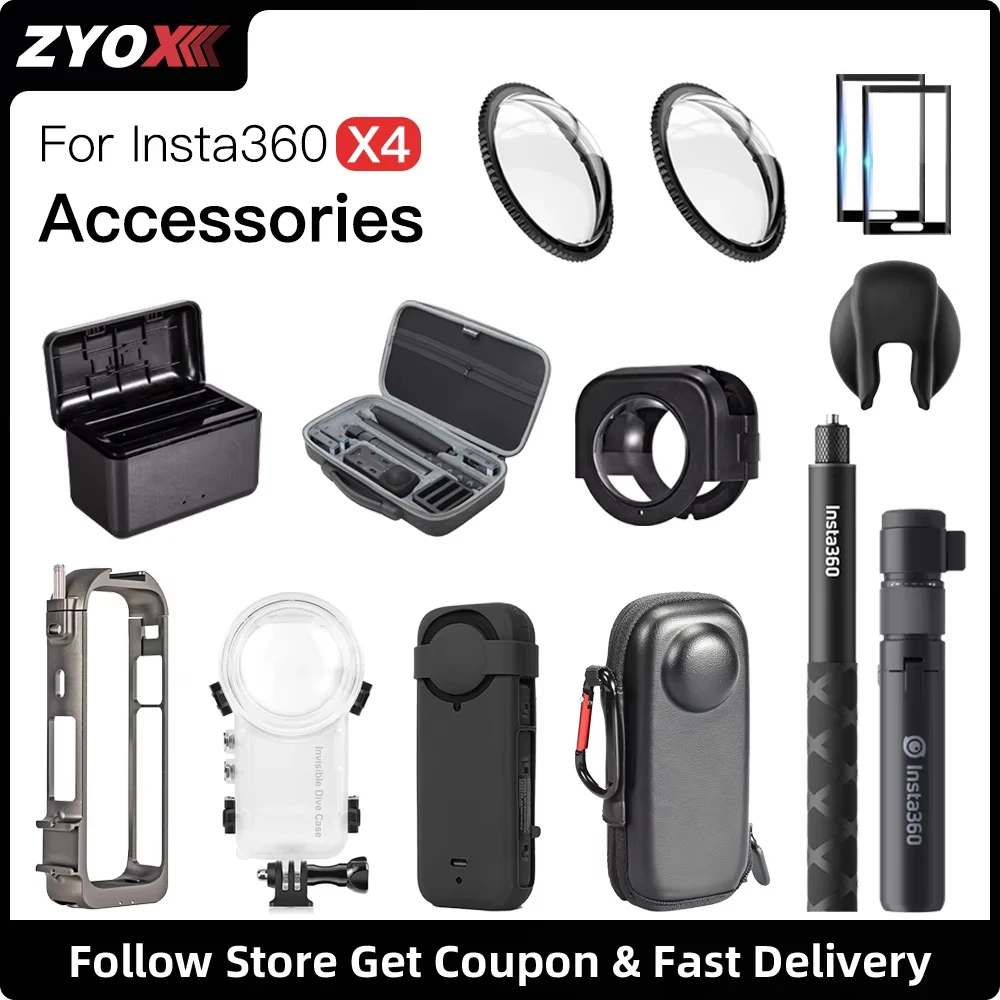 Ultimate Accessory Kit for Action Cameras - Includes Lens Guard, Selfie Stick, Dive Case, Storage Bag, Aluminum Frame, and Screen Protector