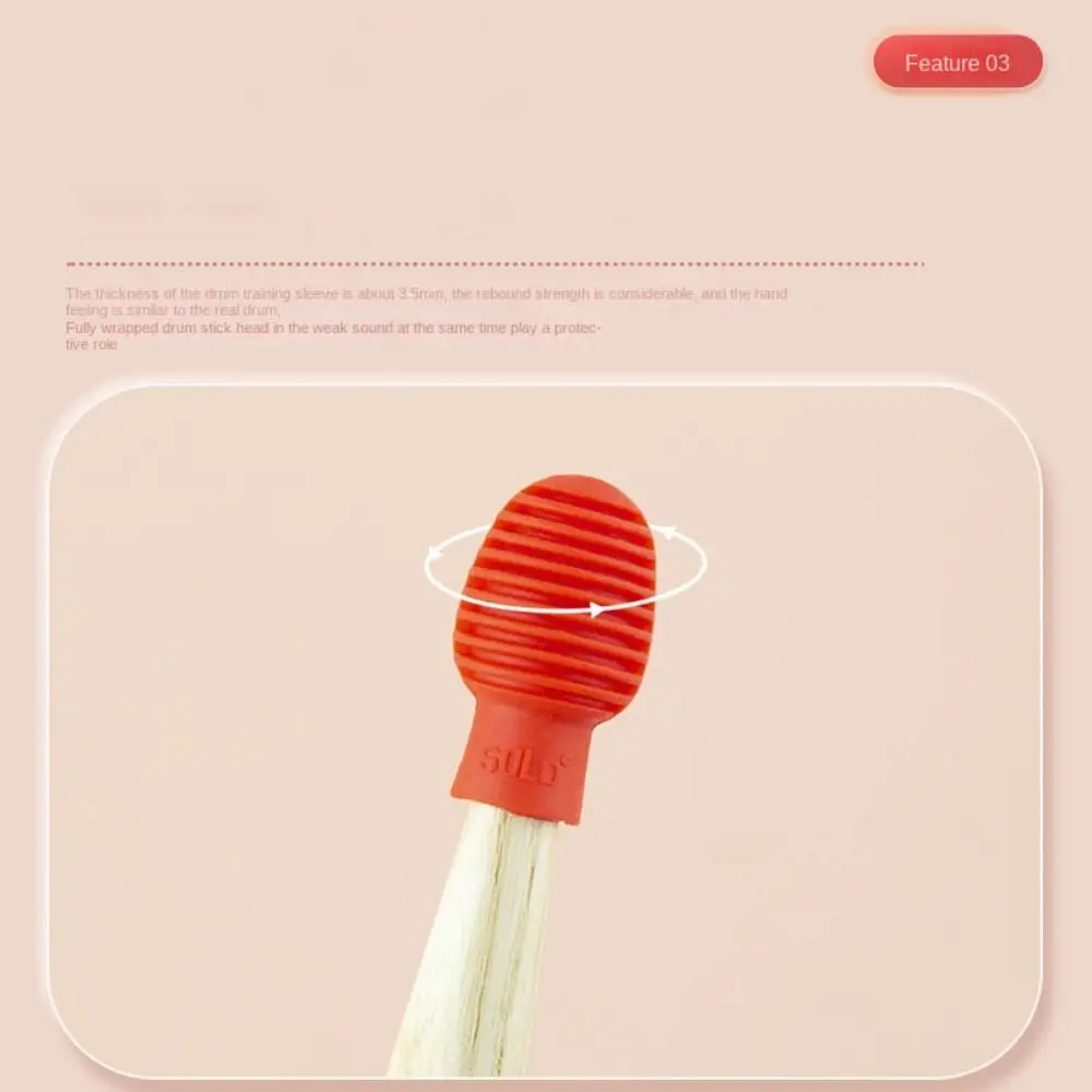 2Pcs Silicone Drumstick Practice Tips Silent Mute Percussion Accessories Tips Damper Drumstick Mute Damper