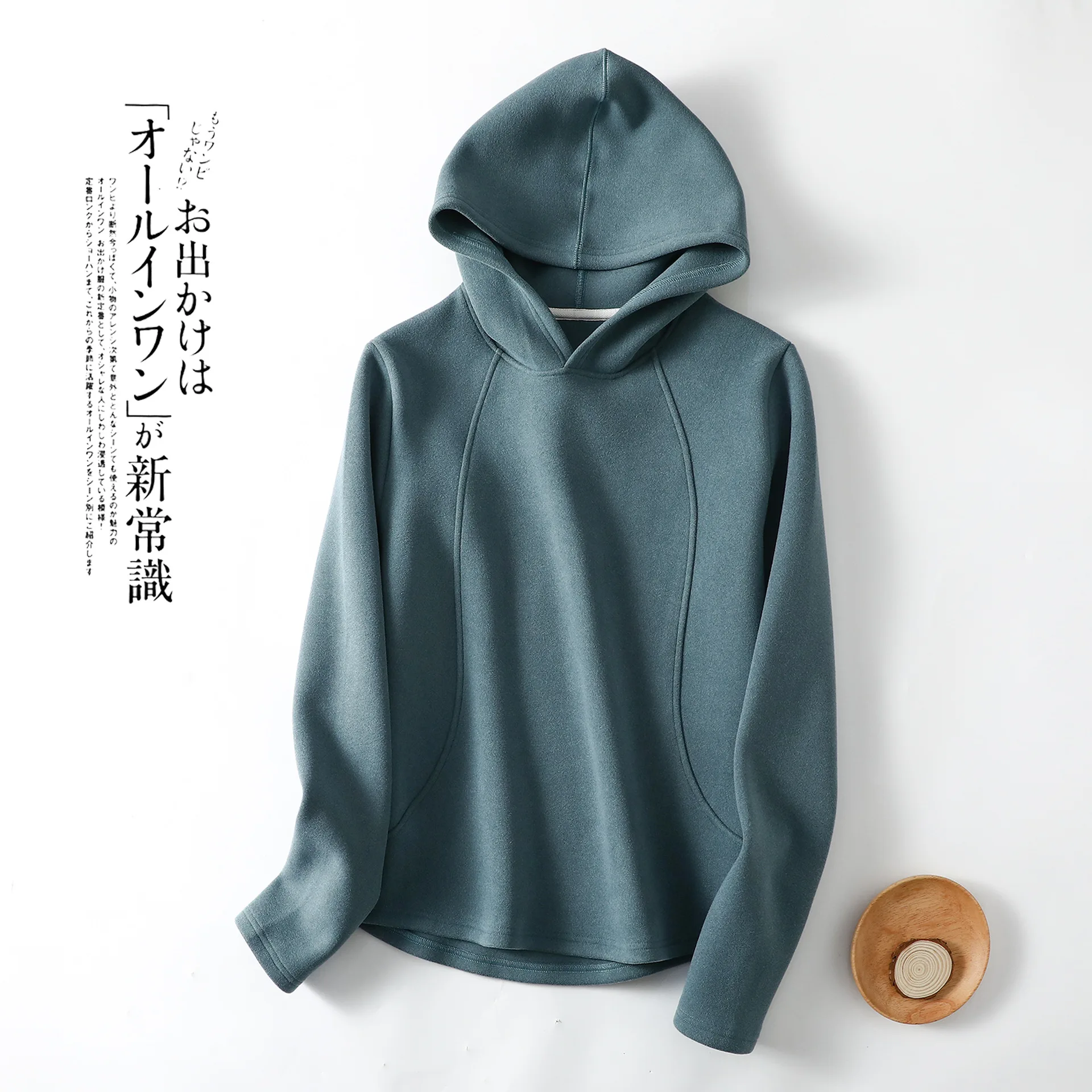 

Autumn and Winter Outside Casual Sports Hoodie Wear Hooded T-shirt Female De Velvet Leggings Plus Velvet Thickened Warm Coat Top