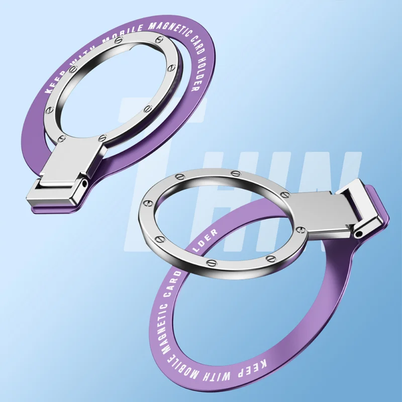 UltrathinLuxuryFoldableDeskCellPhoneRingHolderWirelessChargingBackSitckerBracket