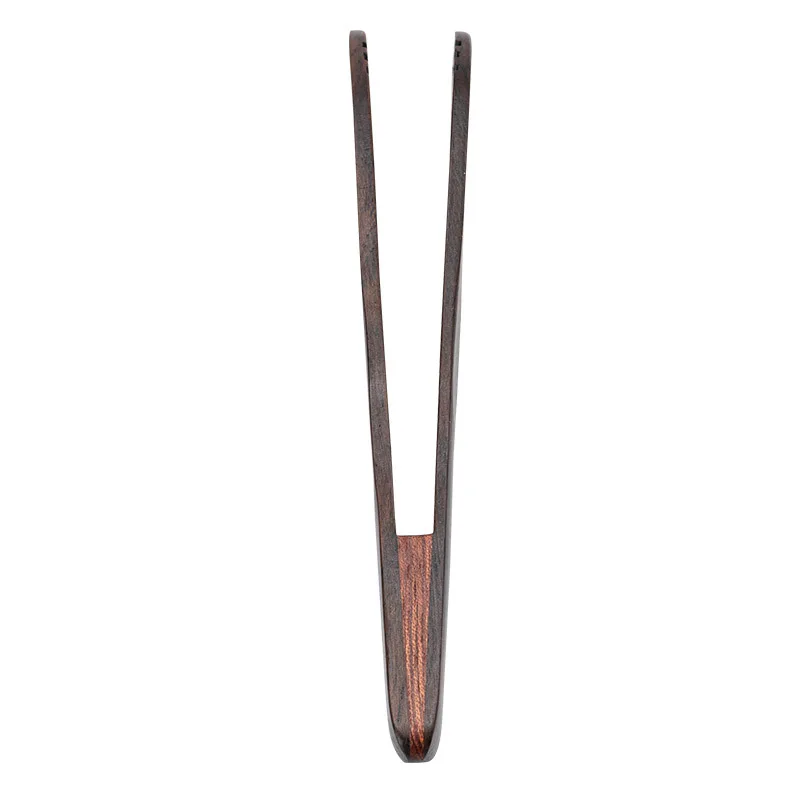 Chinese Ebony Solid Wood Tea Clip Pure Copper Tea Clip Vintage Cup Holder for Washing Cups Ceremony Accessories wooden food tongs tea bag tongs
