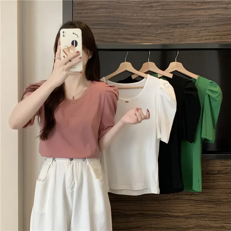 Oberteil mit gerüschten Ärmeln, stilvolle Sommerkleidung