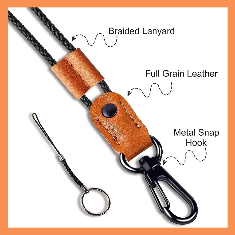 Hand-woven Badge Holder Lanyard Adjustable PU Leather ID Tag Working Permit Pass Work Employee's Card Neck Strap wallet card holder card holder credit card holder id card holder business card holder