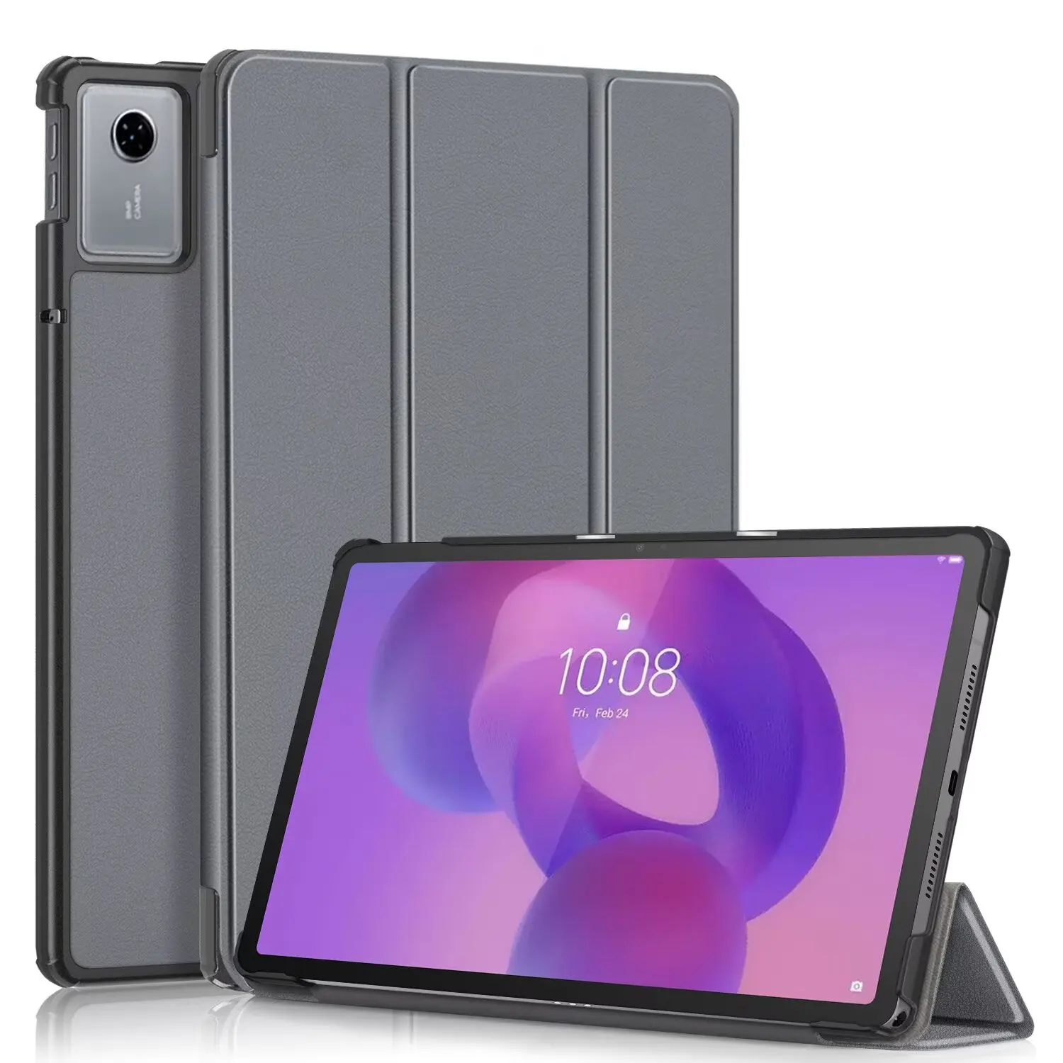 Tri-Fold Magnetic Flip Tablet Case in Solid Color