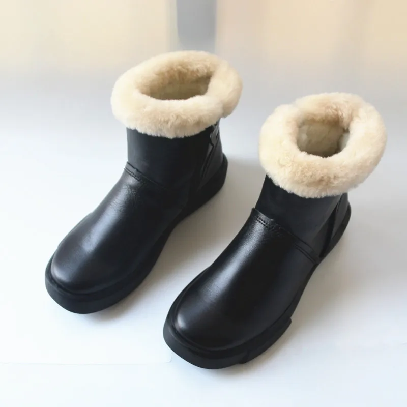 

Cowhide Women's Shoes Winter Winterproof Warm Woolen Sheepskin Snow Boots Women's Boots