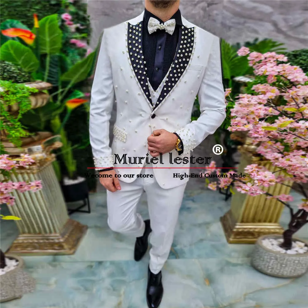 

Элегантные свадебные костюмы для жениха, приталенный черный блейзер с заостренным лацканом и брюки, деловые мужские смокинги из 3 предметов, индивидуальный мужской костюм