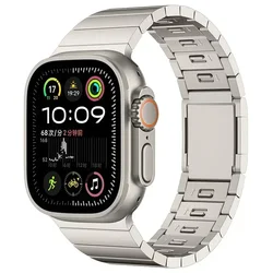 Premium Metal Magnetic Buckle Quick - Release Watch Strap - 44mm - 45mm - 46mm (Titanium color)