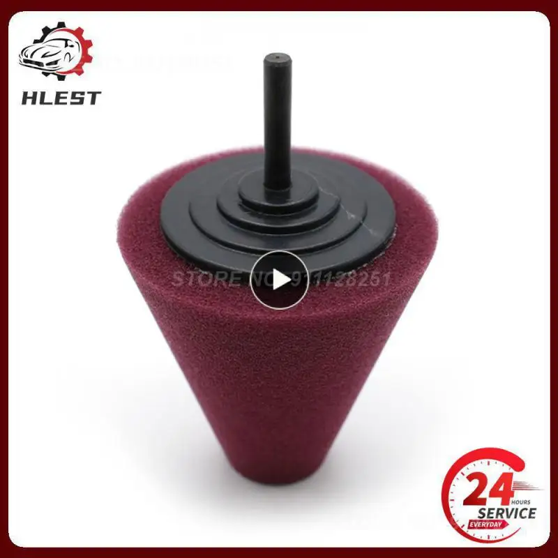 

1PCS Auto Wheel Polishing Sponge Used for Electric Drill 3inch/ 4inch Burnishing Ball Polishing Cone Car Hub Buffing Sponge