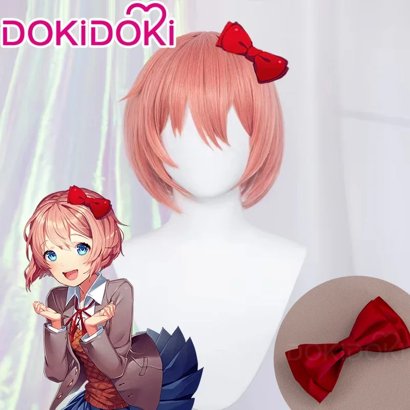 IN STOCK Sayori Wig GAME Doki Doki Literature Club Cosplay Wig DokiDoki Literature Club Cosplay Headdress Bow Sayori Costume Wig - AliExpress