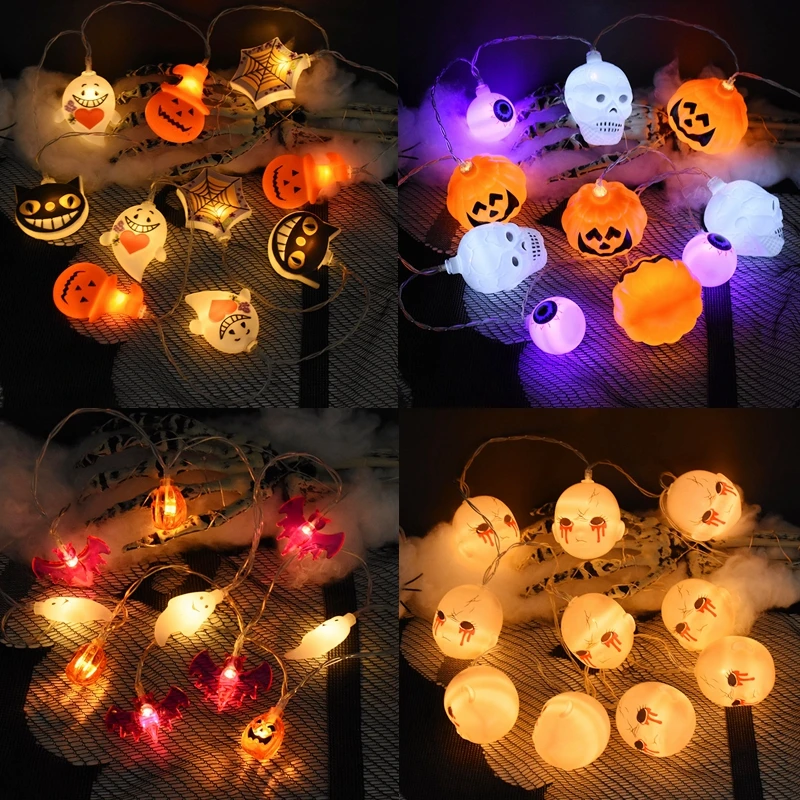 

1.5M 10LED Halloween LED String Lights Pumpkin Ghost Skull Cat Garland Lights for Home Bar Halloween Party Decoration Supplies