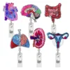 Creative Acrylic Heart Lung Brain Kidney Uterus Intestine Badge Reel Retractable Alligator Clip ID Card Holder for Nurse Doctor 1