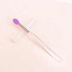 Enhanced Product Title: 5 - Piece Portable Silicone Lip Brush Set with Cover - Soft Multifunctional Lip Applicator and Makeup Tool (Purple)