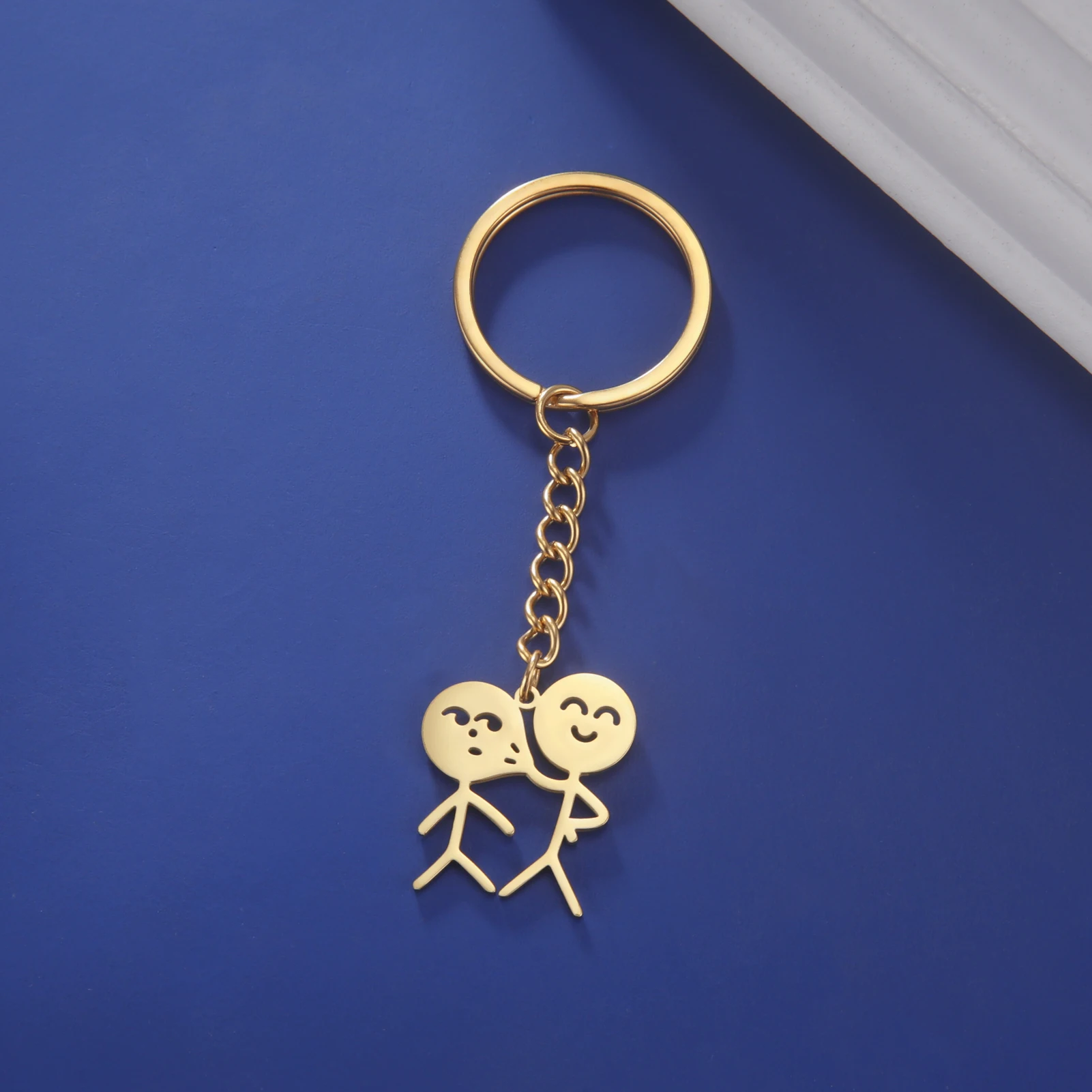 Kkjoy Edelstahl Goldfarben Kreuz-Taillen-Form-Anhänger Schlüsselanhänger Schmuck Taschenaccessoires Geschenke für Freunde – Detail 6