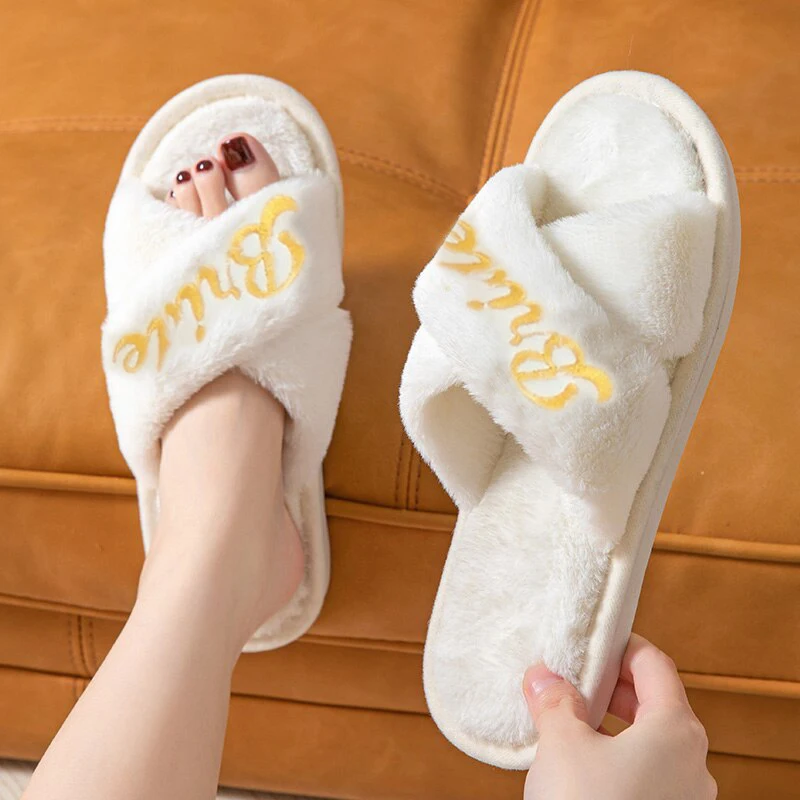 Flurry Female Home Sandal New Years Birthday Gift Best Friend Wedding Bride Slippers Bridesmaid Gifts Hotel Slippers 2