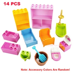 Deluxe Architectural Building Blocks Set - Children's Educational Toy with Furniture and Scene Accessories (Kitchen 14pcs)