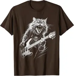 Rock N Roll Otter & Squirrel Graphic Music Tee - XXXL (Cat - Coffee)
