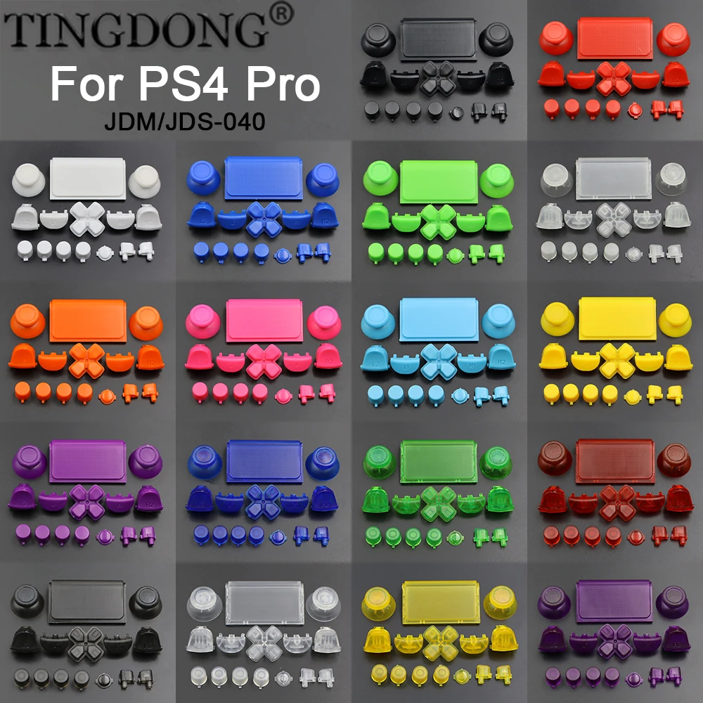 1Set Ersatz Komplette Joystick D-Pad Pfeil Tasten R1 L1 R2 L2 ABXY Tasten JDS-040 JDM-040 Für PS4 Pro Slim Controller Teile