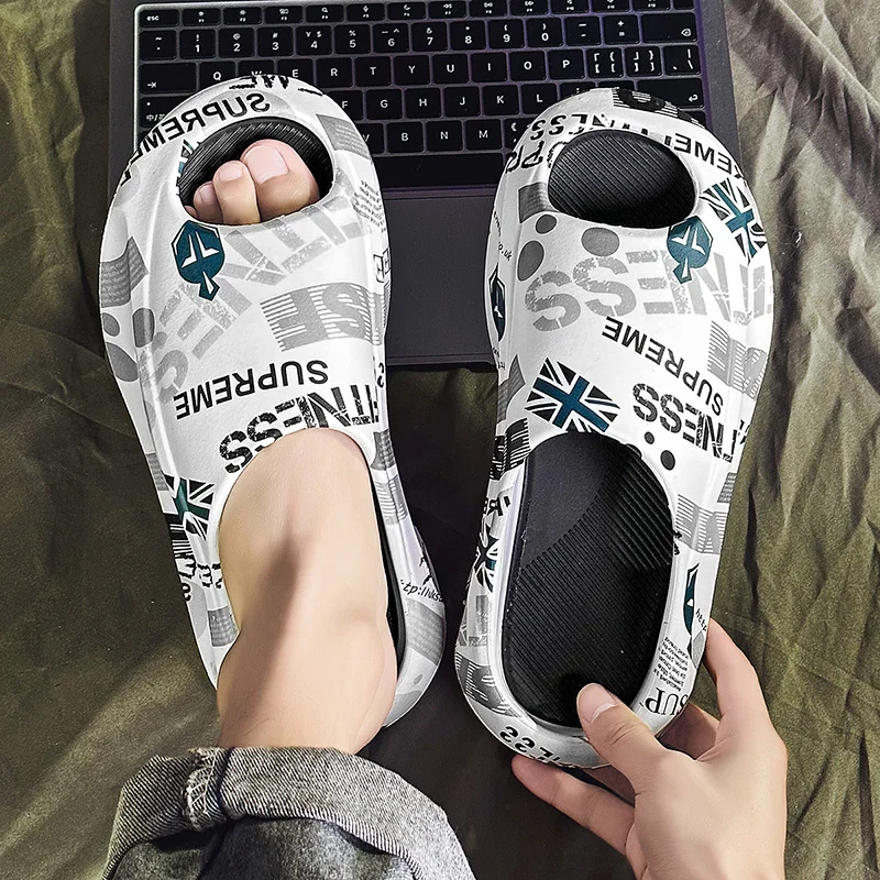 Slip-Hausschuhe für Herren, rutschfest, bequem, weiche Schaumstoff-Slipper mit dicker Sohle, Slipper für drinnen und draußen_voghion.com
