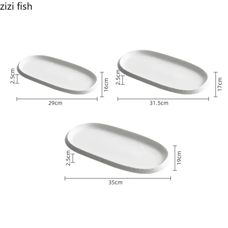 Stone Pattern Oval Plate 5