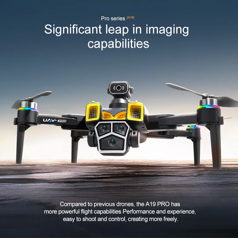 A19 PRO GPS Drone 4K Professional HD Dual Camera 5G WIFI Brushless Motor FPV Quadcopter Foldable Aerial Photography Screen Drone