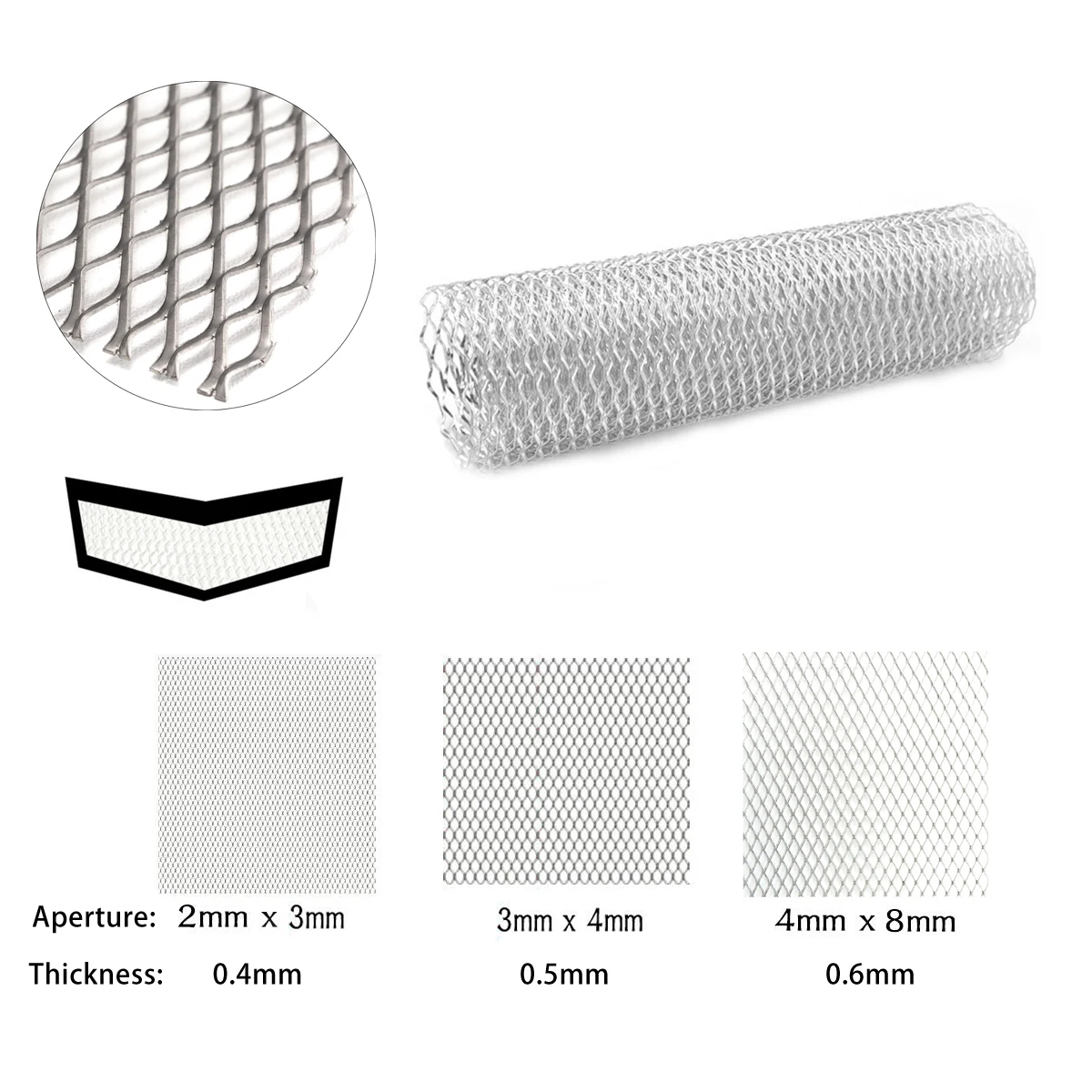 Aluminum Mesh 25x20cm Aluminum mesh small grid diamonds shaped mesh decorative screen lampblack filter Car Grill Mesh Sturdy Metal Mesh Sheets