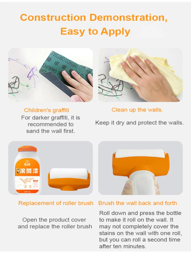 Household Wall Paint Waterbased Latex Paint Repair Odorfree Roller Wall