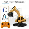 2.4G radio control 1: 24 10 channels remote control toys excavator alloy excavator bucket 3-4-5-6-7-8-9 years old boys birthday 2