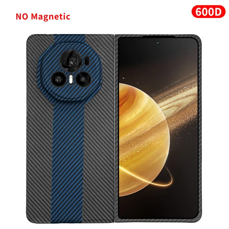 Carbon Fiber Aramid Magnetic Case - Sleek Kevlar Fabric in Black and Red