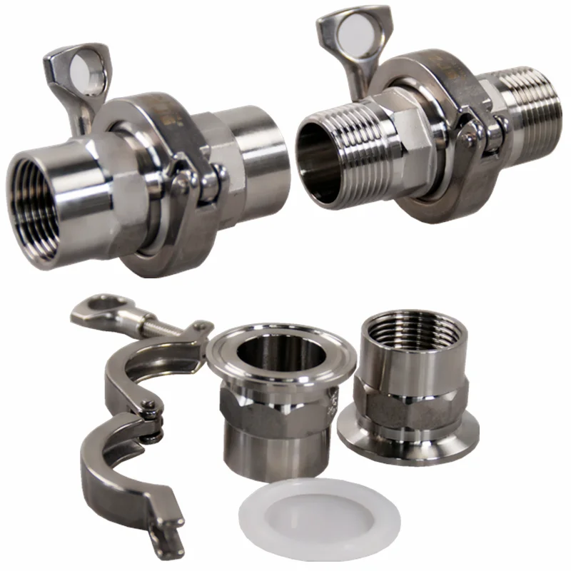 Tri Clamp Tampa com Sillicon Junta Encaixe de Tubulação Adaptador de Virola Aço Inoxidável Ss304 Thread a 2