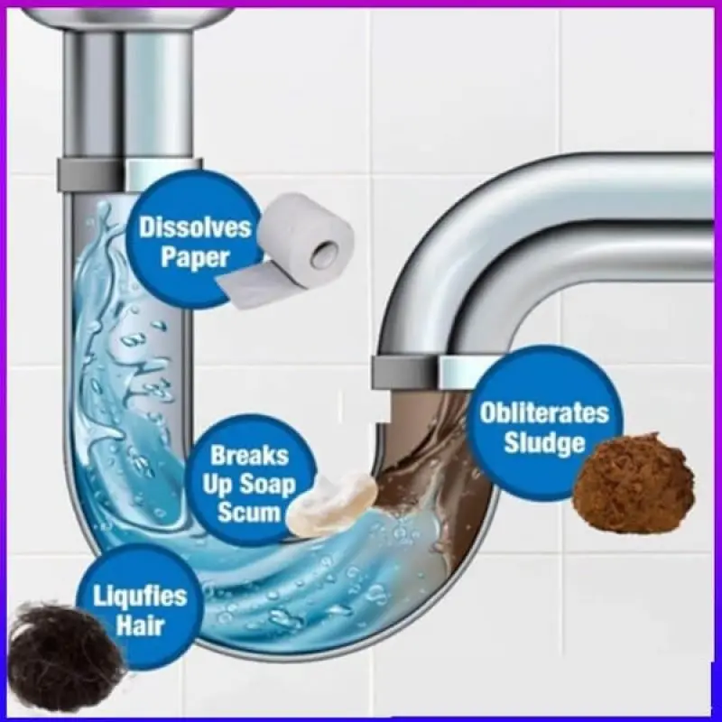 Drain Cleaner 100g Powerful Drain Cleaner Kitchen Pipe Dredging Agent Dredge Deodorant Toilet Sink Drain Cleaner Sewer Fast Cleaning Tools