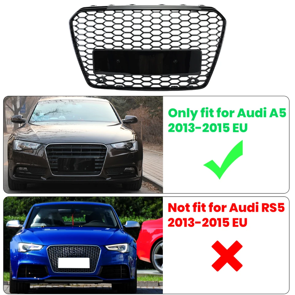 Mistlampgrill,voor Audi A4 B8 B8.5 Allroad 2009 2010 2011 2012 2013 2014 2015,mistlampenafdekking auto-accessoires mistlampafwerkingsframe,A-Black
