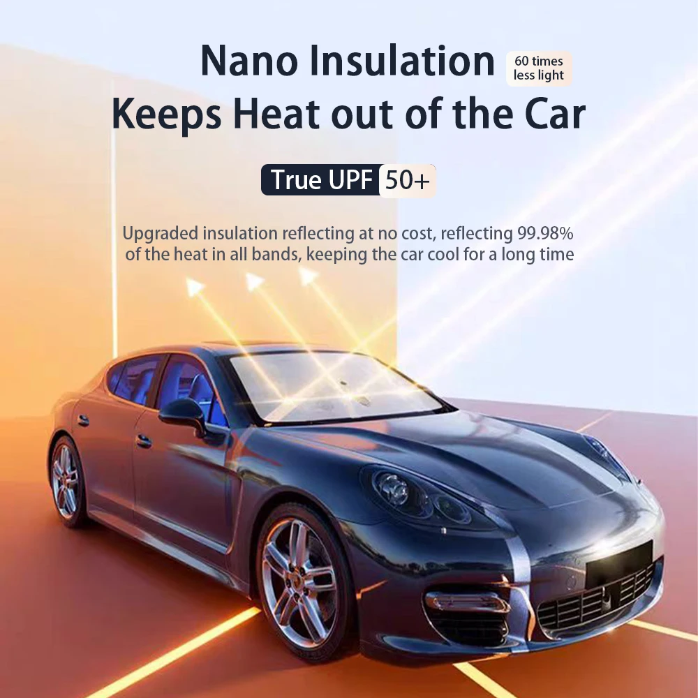 Parasole Auto Pieghevole 136.5x76cm - Blocca 99.9% UV E Calore - Per Parabrezza Interno