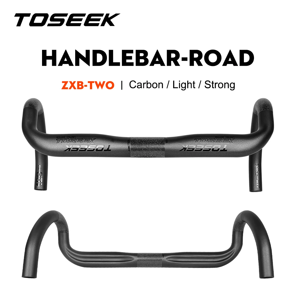 TOSEEK Full Carbon Fiber Handlebar 380/400/420/440mm Bent Bar Road Bike Carbon Handlebar Bicycle Parts