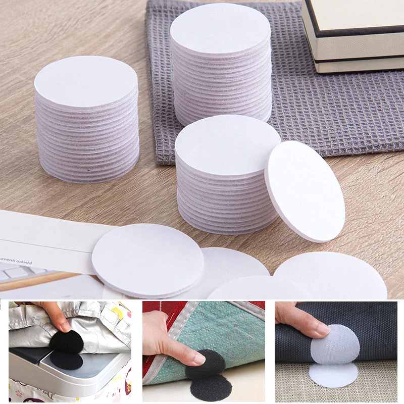 5-50Pairs Self Adhesive Fastener Nylon Strong Household Hooks And Loops  Sofa Carpet Antiskid Sticker Car Cushion Fixing Etc.