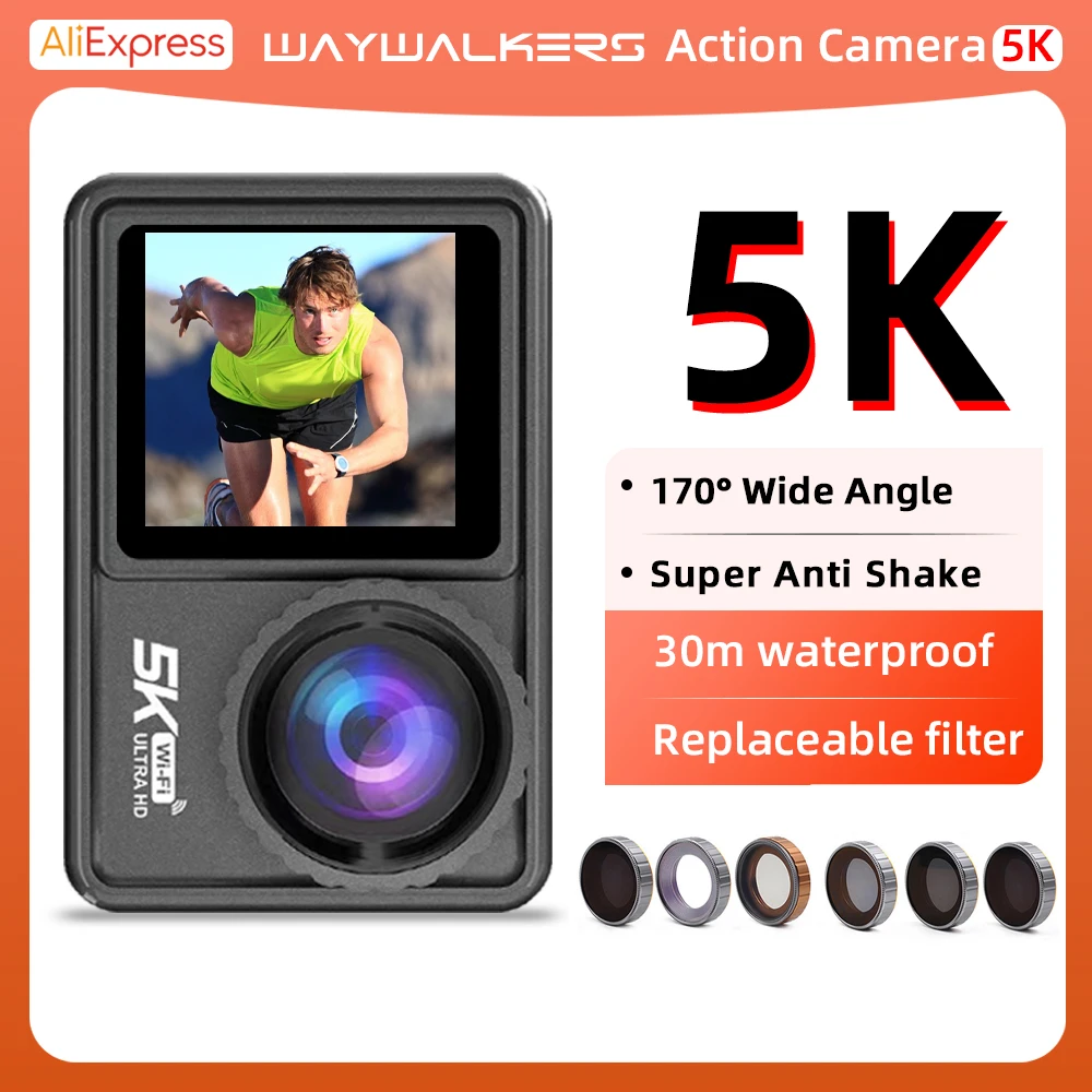 Cerastes 4k 60fps Wifi Anti-shake Action Camera Dual Screen 170° Wide Angle  30m Waterproof Sport Camera With Remote Control - Sports & Action Video  Cameras - AliExpress