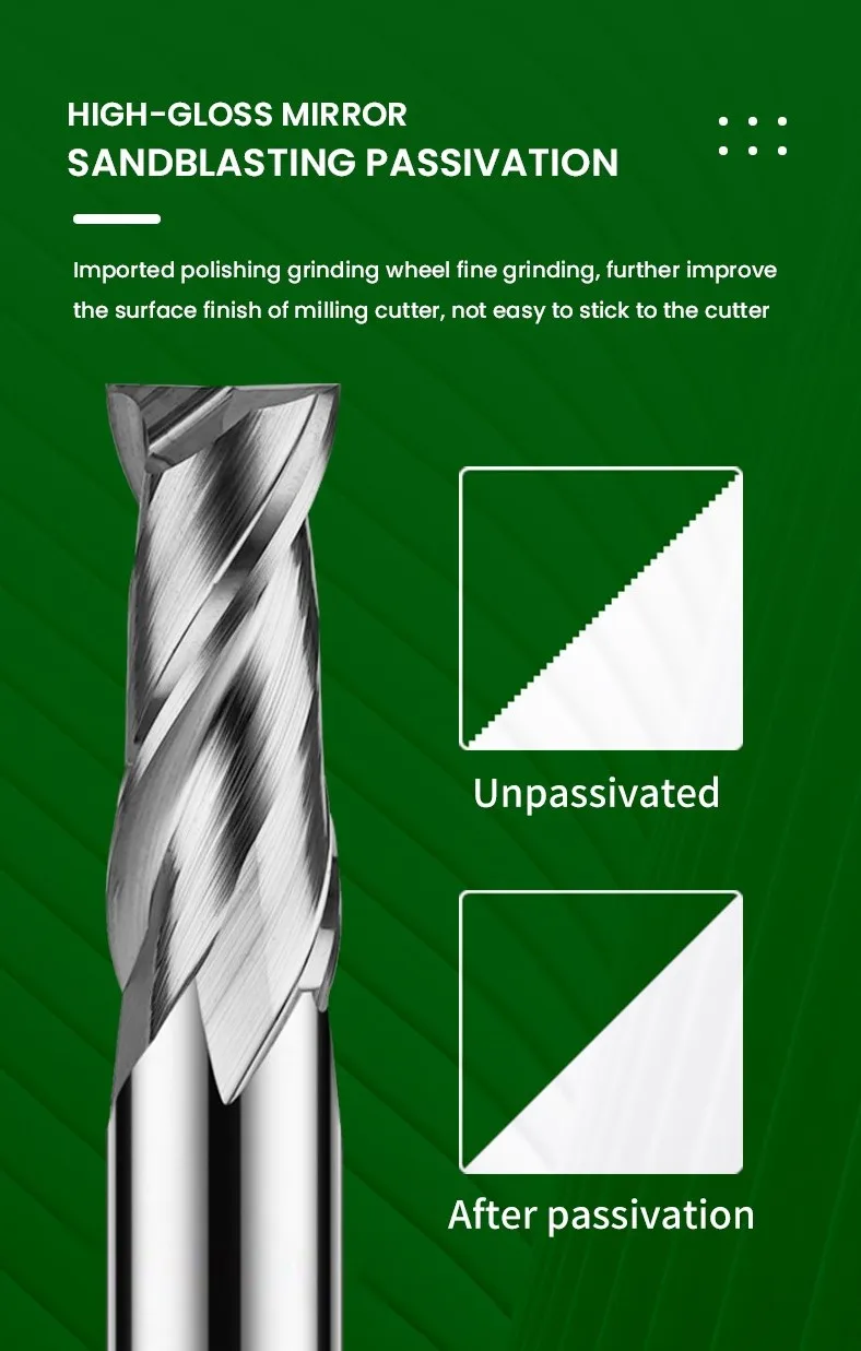 Fräser Fräser Legierung Beschichtung Wolfram Stahl Werkzeug von Aluminium CNC Bearbeitung 2 Blatt Schaft fräser Top Fräser Holz – Detail 6