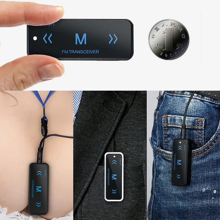Mini Walkie Talkie 3W 400-470Mhz Radio Transceiver Oortelefoon Headset Oorbeschermer Usb Aangedreven 1.86-0.62 Mijl Afstand