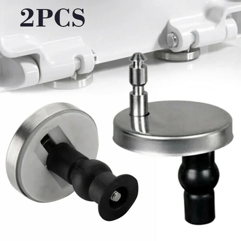 2 Pcs Stainless Steel Toilet Lid Tops Fixing Hinge Toilet Seat Hinges Soft Release Quick Release Replacement Parts