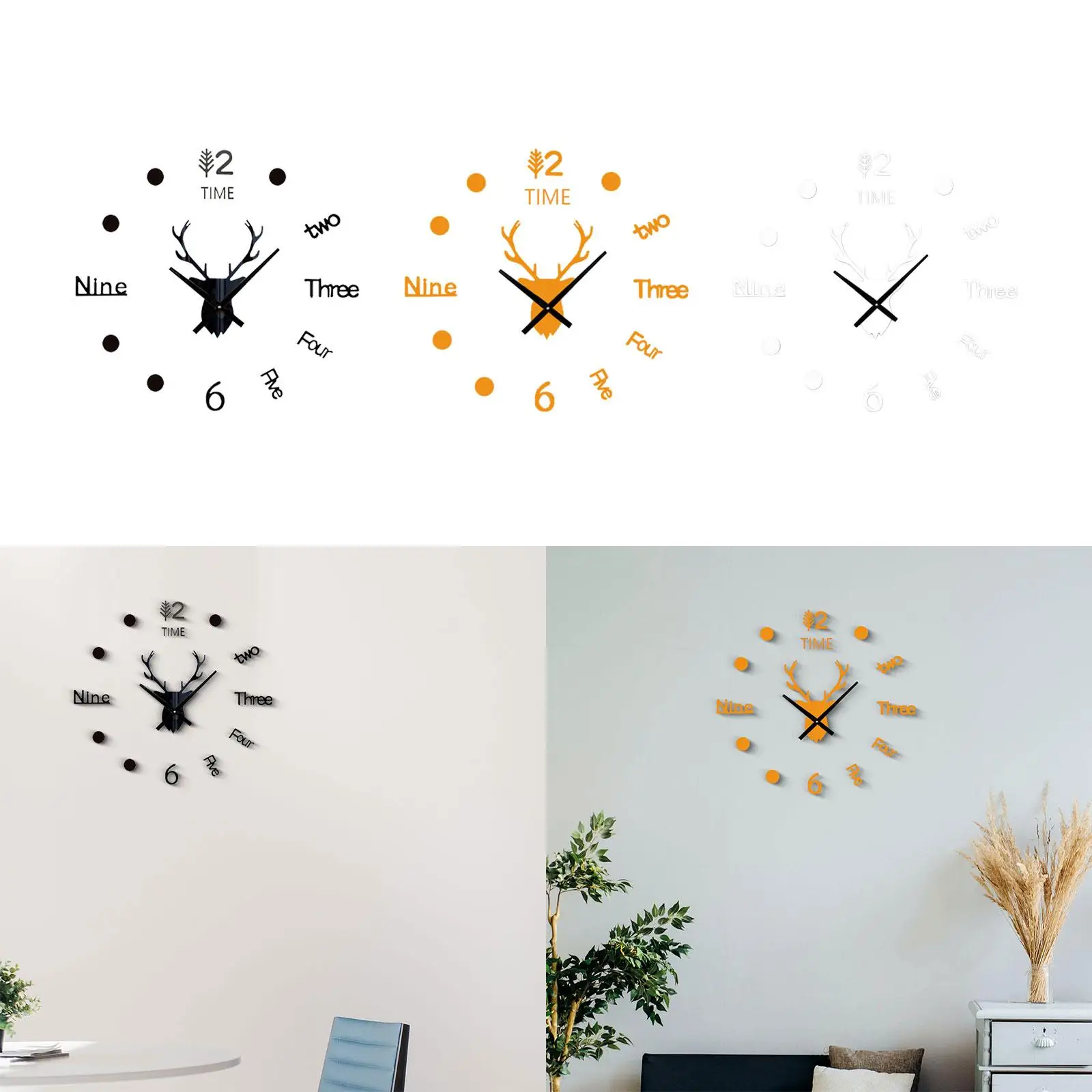 Acrylic Wall Clock Frameless Silent Clock Modern Sticker DIY Wall Clock for Home Decor Multifunctional Sturdy Lightweight