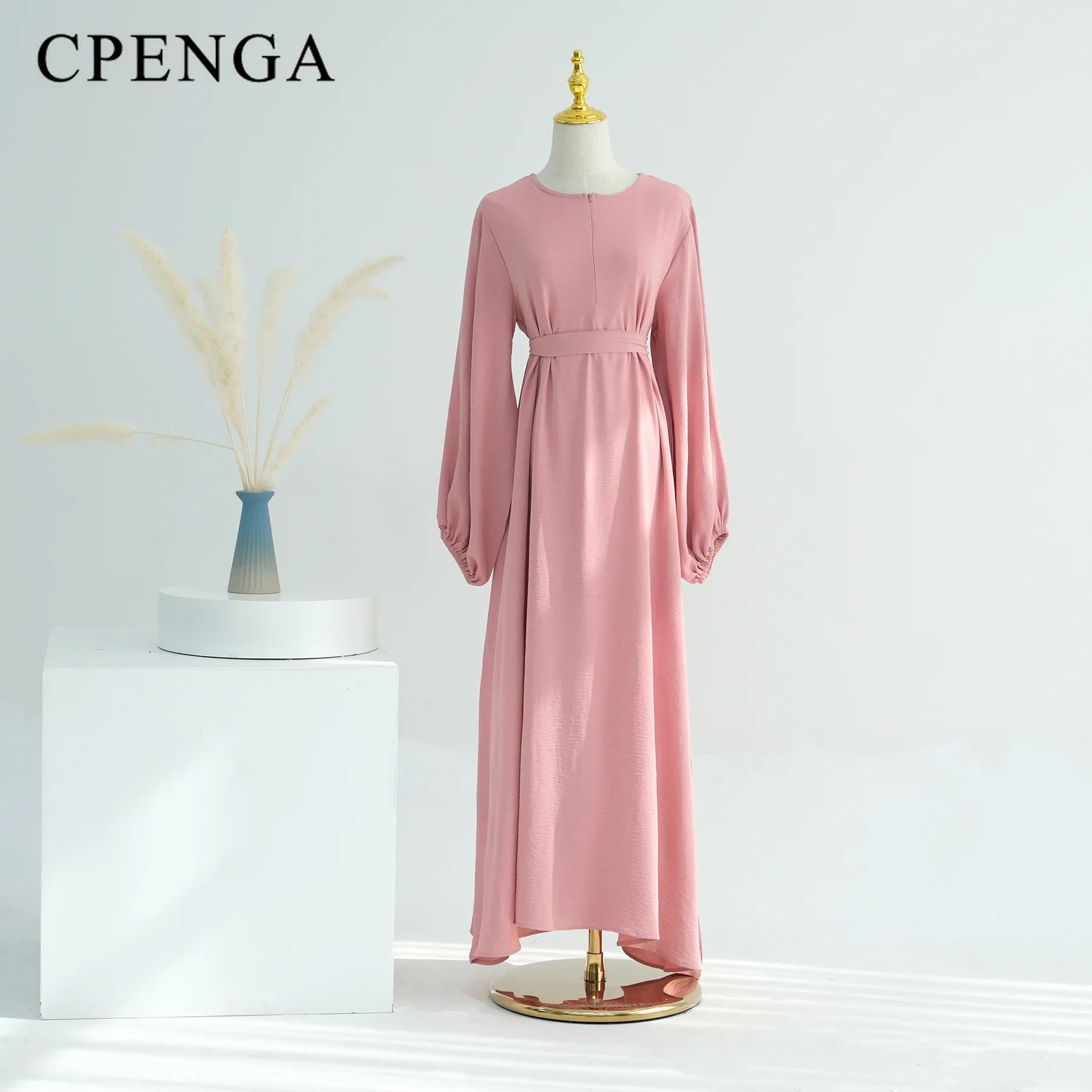 2024 New Modest Dress for Muslim Women Eid Ramadan Dubai Abaya Elegant Female Casual Zip Long Robe Islam Clothing 3