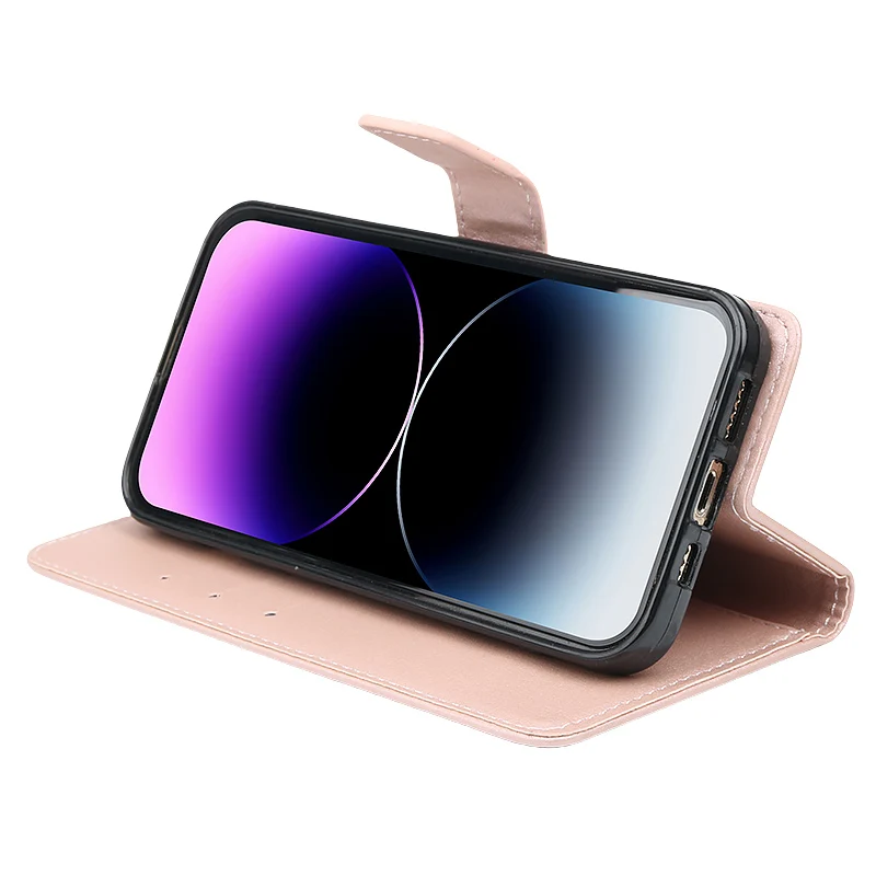 Etui pour iPhone 16 Plus, [Magnétique] Fentes pour Cartes Protection Portefeuille Coque Housse Premium en Cuir PU,Rouge XNW8 - Téléphonie