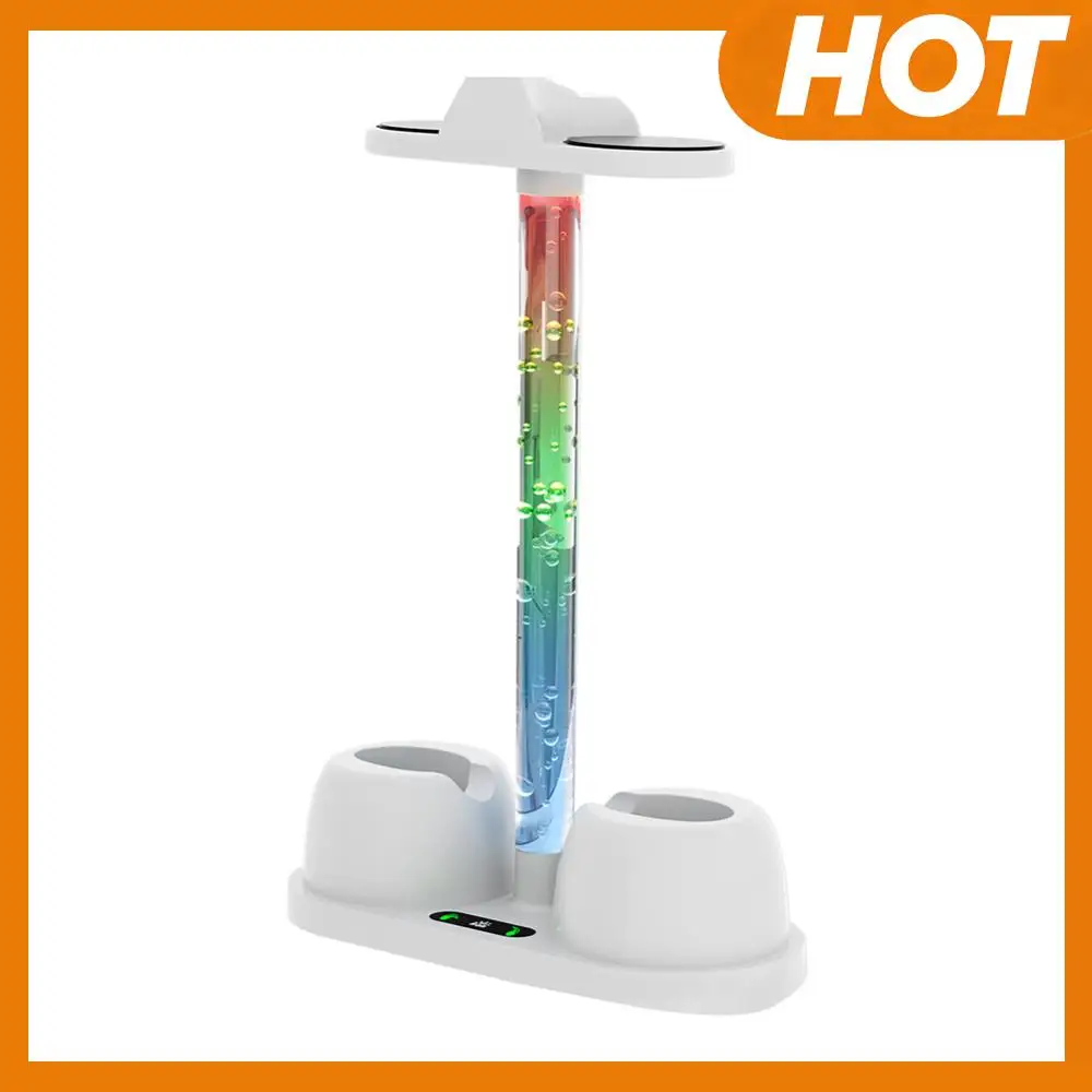 Charging Dock Station Controller Charger RGB Light Desktop VR Stand Non-slip VR Glasses Storage Stand for Oculus/Meta Quest 3