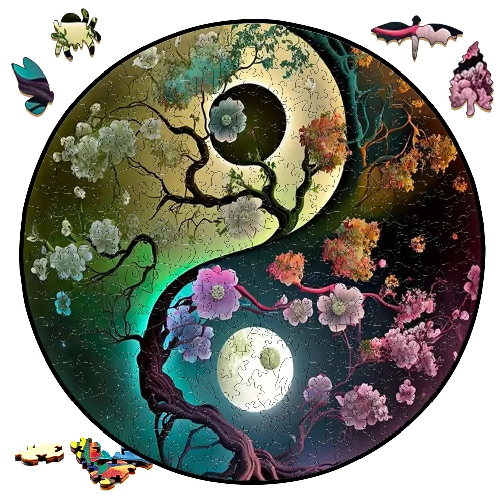Moon A3/A4/A5 Size Wood Jigsaw Puzzle With for Adults Children , Not Common Shape , A Gifts for Parent-Child Games And Family Fu 6