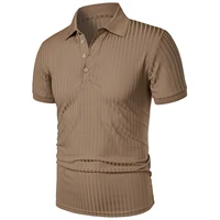 POLO vertical à manches courtes pour hommes, vêtements de sport, de course, de fitness, d'été, très extensible, chemise de base en tricot mince 4