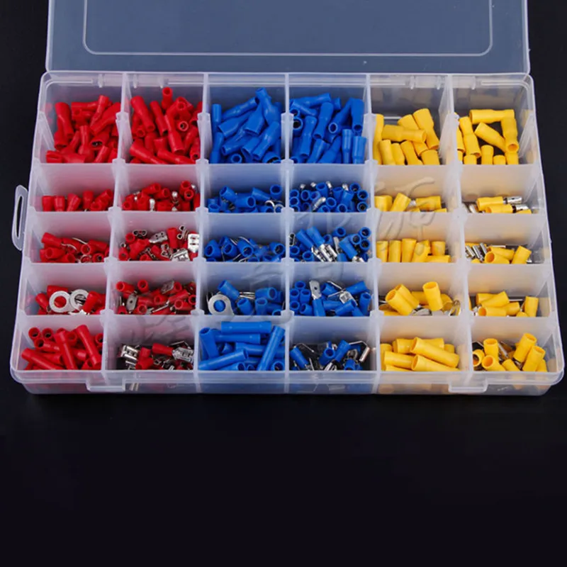 

480PCS Mixed Assorted Lug Kit Crimp Connectors Insulated Electrical Crimp Terminals with 30 Sizes Electrical Wire Connector Set